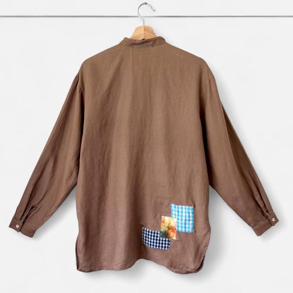 Chloe Cox One of a Kind OOAK Handmade Patchwork Linen Shirt- Medium, NWT $228 - Picture 6 of 6